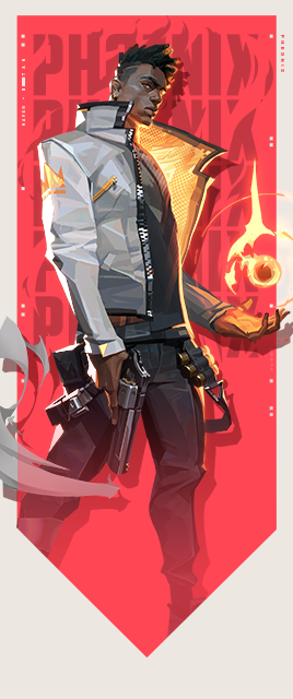 Phoenix, agente de VALORANT, en su key art oficial