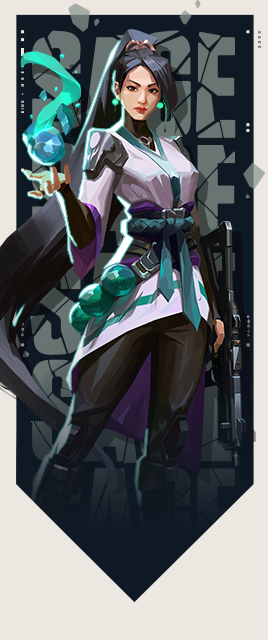 Sage, agente de VALORANT, en su key art oficial